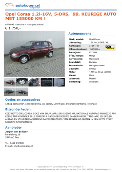 Opel Corsa 1.2i-16V, 5-DRS, `99, KEURIGE AUTO
