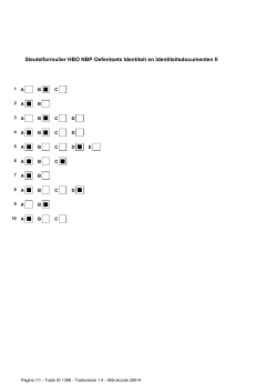 Oefentoets HBO NBP Identiteit en Identiteitsdocumenten II