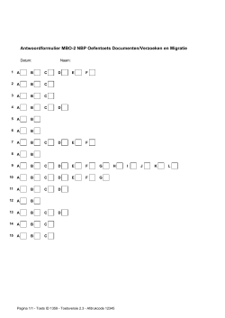 Antwoordformulier MBO-2 NBP Oefentoets Documenten