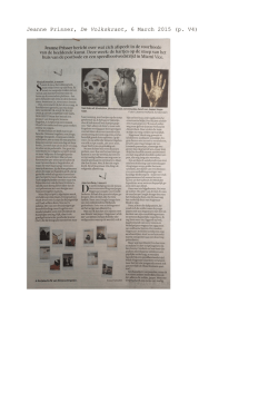 Jeanne Prisser, De Volkskrant, 6 March 2015 (p