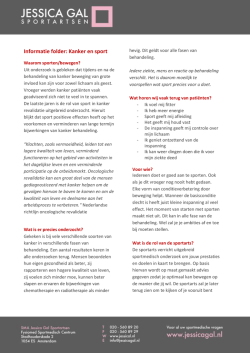 Informatie folder: Kanker en sport