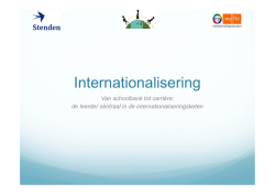 Internationalisering Van schoolbank tot carri&egrave;re: de
