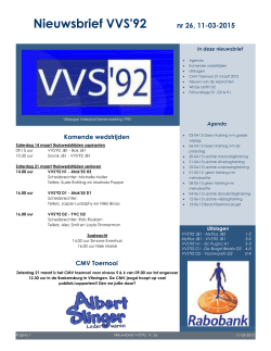 Nieuwsbrief VVS`92 nr 26, 11-03-2015