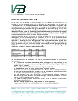 Option: verslag jaarresultaten 2014