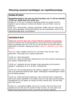 Belangrijke info! Betreft planning!!