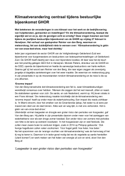 Verslag bestuurlijke bijeenkomst GHOR 27/02/2015