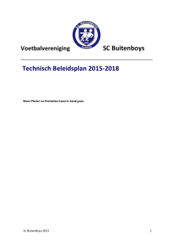 SC Buitenboys Technisch Beleidsplan 2015-2018