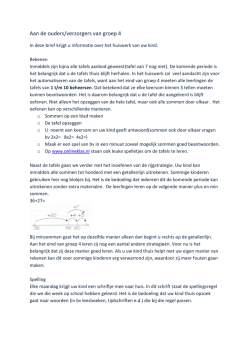 Huiswerkbrief Groep 4