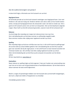 Huiswerkbrief Groep 5