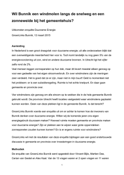 duurzame energie resulaten enquete - Bunnik