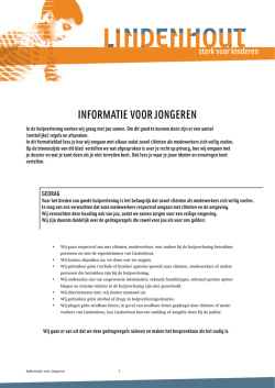 INFORMATIE VOOR JONGEREN