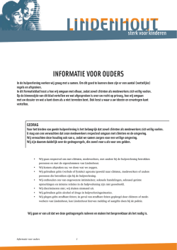 INFORMATIE VOOR OUDERS