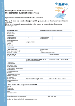 Inschrijfformulier school en bso