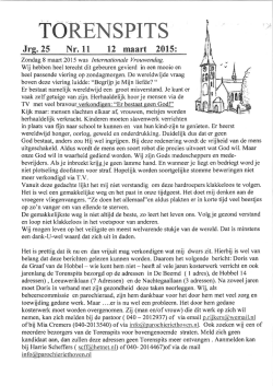 Torenspits Nr.11 12 maart 2015