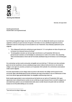 Stichting Kerk Bemmel Bemmel, 10 maart 2015 Geachte