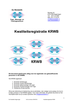 Kwaliteitsregistratie KRWB