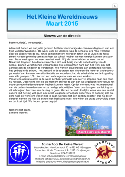 Het Kleine Wereldnieuws Maart 2015