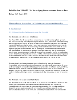 Beleidsplan 2014/2015 – Vereniging Museumhaven Amsterdam