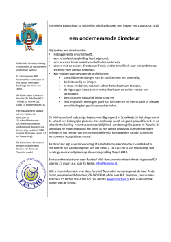 een ondernemende directeur - Katholieke scholenstichting Fectio