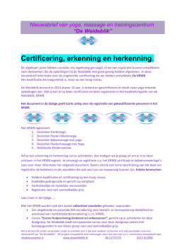 Certificering, erkenning en herkenning.