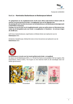 Boek.be – Nominaties Boekenleeuw en Boekenpauw