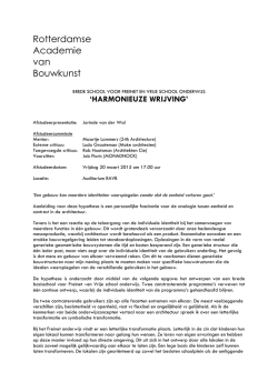Harmonieuze Wrijving - Rotterdamse Academie van Bouwkunst