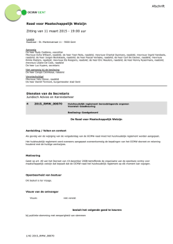 Huishoudelijk Reglement OCMW Gent