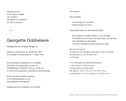 Georgette Dobbelaere - Uitvaartverzorging – Funerarium Frank De