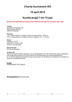 Charity tournament XIV te Rotterdam op 19 april - Karate