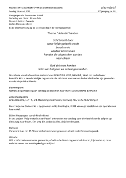 15-03-2015: nieuwsbrief - Ontmoetingskerk Gorredijk