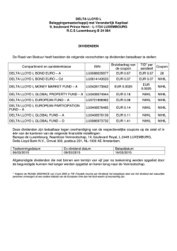 Dividenduitkering Delta Lloyd Lloyd L fondsen Q1-2015