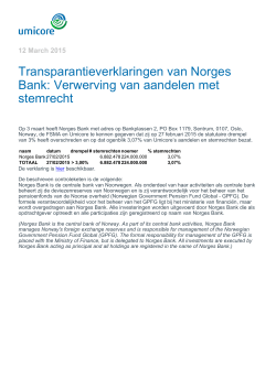 Transparantieverklaringen van Norges Bank: Verwerving van