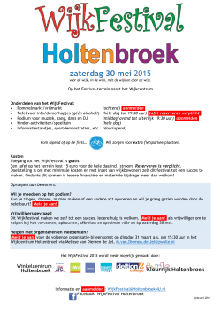 Infoblad WijkFestival Holtenbroek 2015