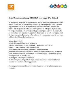 Regio Utrecht selectiedag DRESSUUR voor jeugd (t/m 21 jaar)