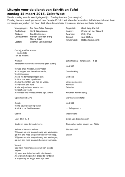 Downloaden liturgie - Zeist-West
