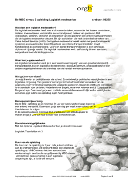Logistiek Medewerker (Crebo 90255)