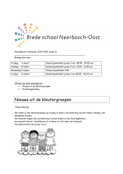 Nieuws uit de kleutergroepen - Wijkplatform van Neerbosch-Oost