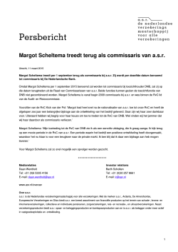 Persbericht Margot Scheltema treedt terug als commissaris van a.s.r.
