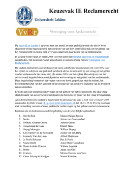 Keuzevak IE Reclamerecht - Vereniging voor Reclamerecht