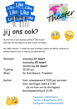Wanneer: maandag 23 maart woensdag 25 maart donderdag 26