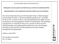O P E N B A R E  B E K E N D M A K I N G Voor de komende