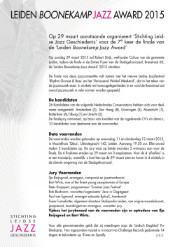 LEIDEN BOONEKAMP JAZZ AWARD 2015