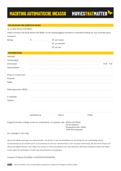 MACHTING AUTOMATISCHE INCASSO