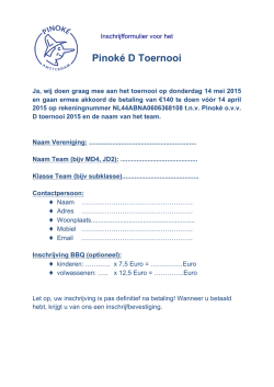 Inschrijfformulier Dtoernooi Pinoke 2015