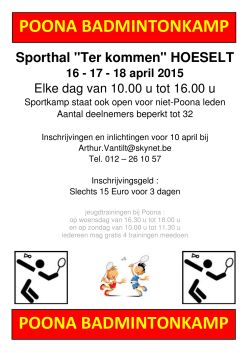 infofolder - Badminton Vlaanderen