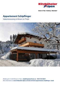 Appartement Schipflinger in Brixen im Thale