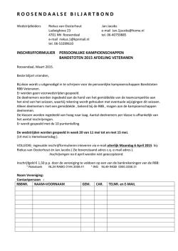 PK Bandstoten Veteranen - Roosendaalse Biljart Bond
