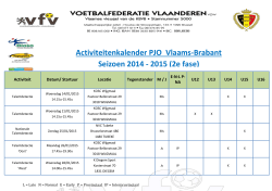 Activiteitenkalender PJO Vlaams-Brabant Seizoen 2014