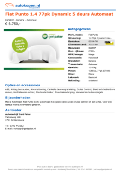 Fiat Punto 1.4 77pk Dynamic 5 deurs Automaat