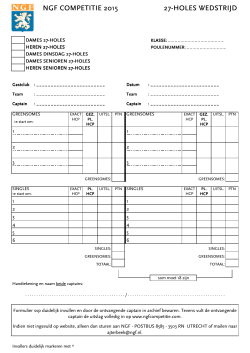 27-Holes Wedstrijdformulier 2015